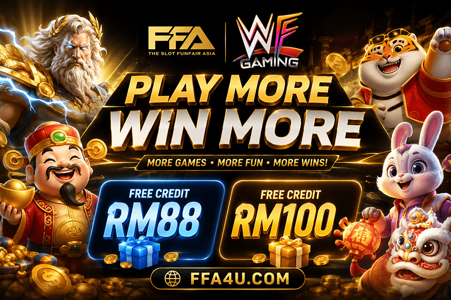 WF Gaming di FFA4U dengan pilihan game serta panduan free credit RM88 dan RM100