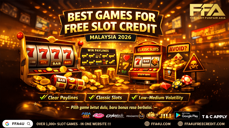 best games for free slot credit Malaysia 2026 - low to medium volatility, classic simple slots, clear paylines and what to avoid for better bonus value on FFA4U
