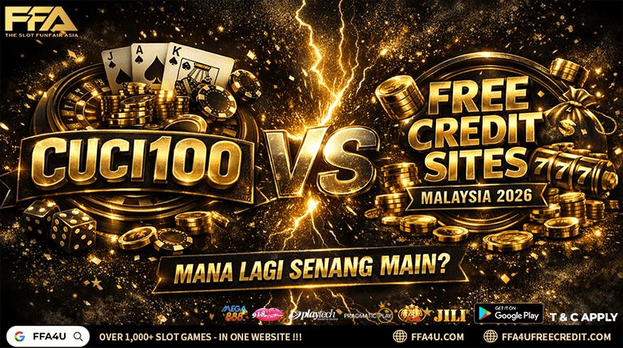 Cuci100 vs free credit sites Malaysia 2026 comparison showing easier beginner platform choice, clearer bonus rules, and safer free credit flow