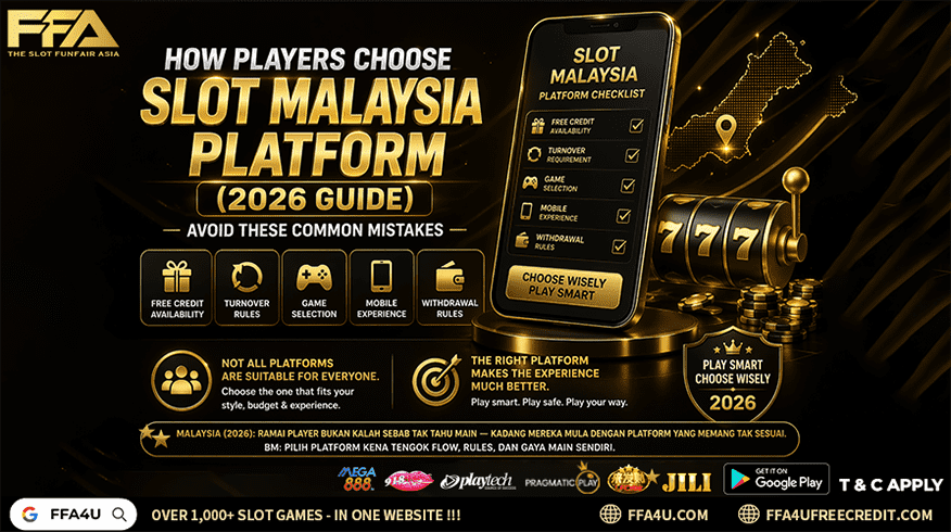 how players choose Slot Malaysia platform 2026 guide comparing free credit, turnover rules, mobile experience, game restrictions, withdrawal rules and beginner suitability