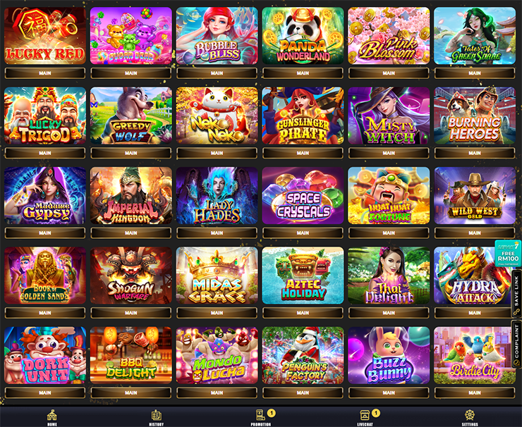 Rich Gaming slot game list screenshot – RM100 daily free credit supported games on FFA4U Part 2