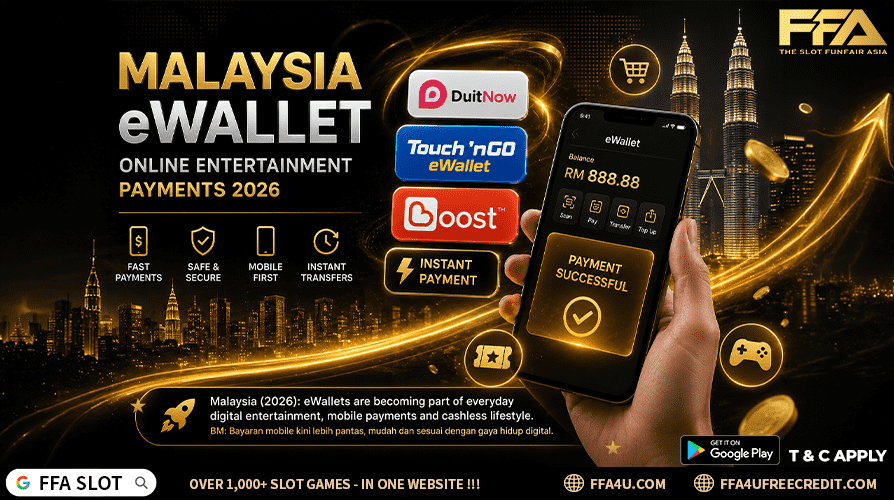 Malaysia eWallet online entertainment spending 2026 showing DuitNow Touch n Go eWallet Boost instant payment H5 platform mobile payment and cashless digital lifestyle trend