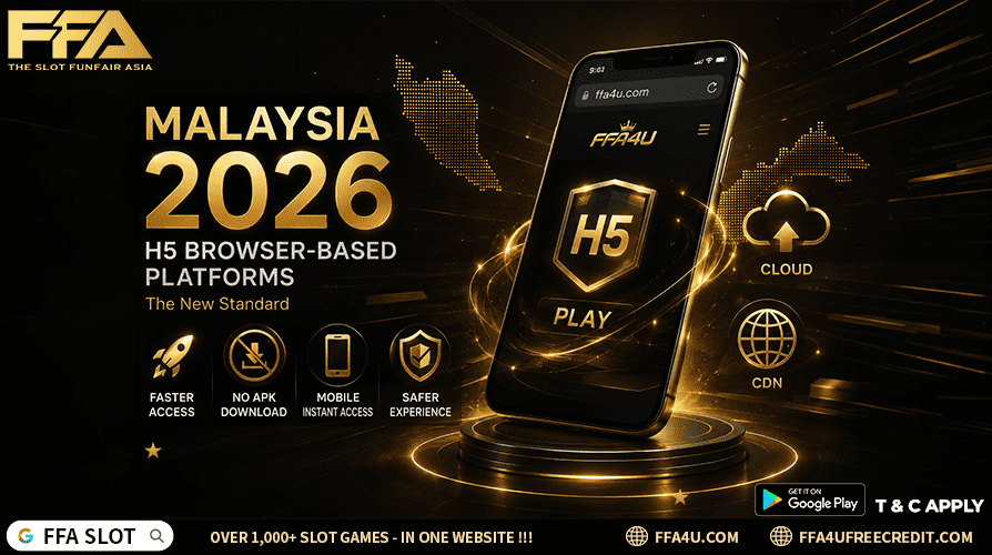 Malaysia H5 web platform era 2026 showing browser based gaming, no APK download, mobile instant access, cloud technology, CDN performance and safer digital entertainment experience